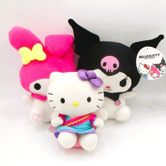 Set of 3 Sanrio Plush Hello Kitty 2014, My Melody 2019 , And 2023 Kuromi Plush - Picture 1 of 6